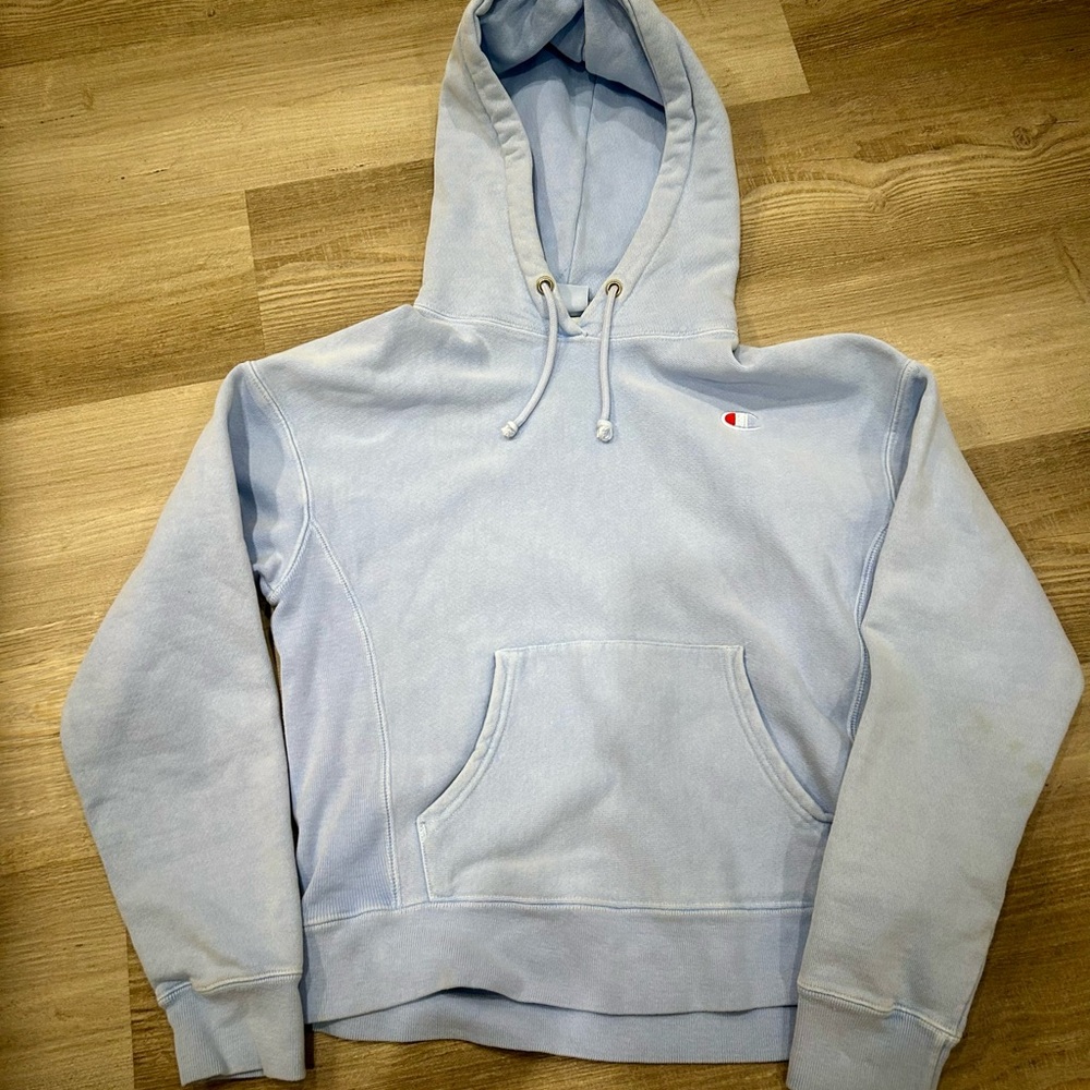 Champion Light Blue Hooded Sweatshirt - Men's Pullover Hoodie
